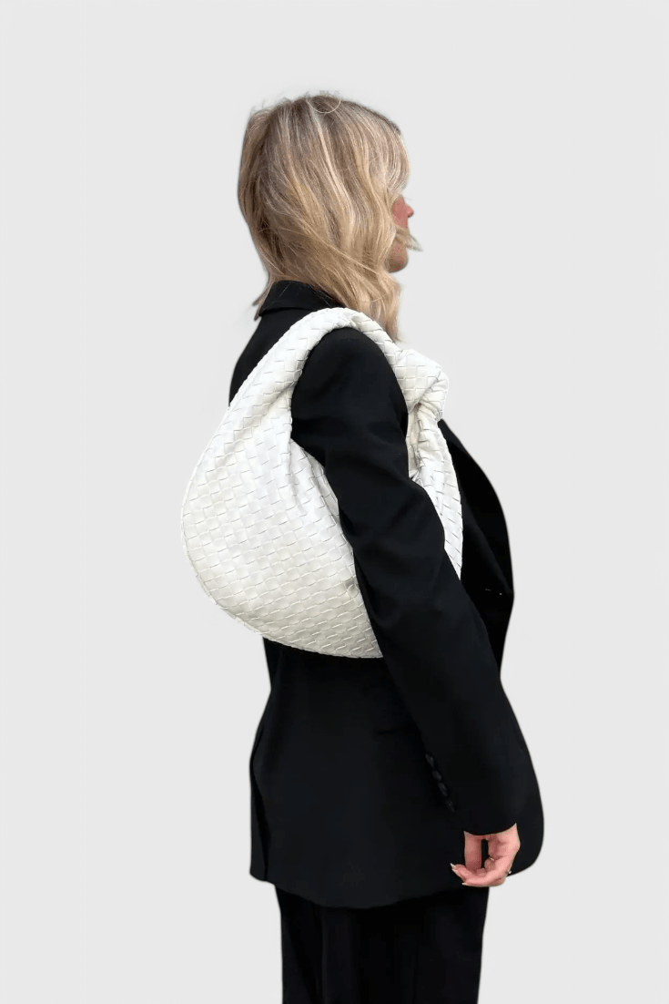 Bolso de Hombro Tejido Mediano Sage