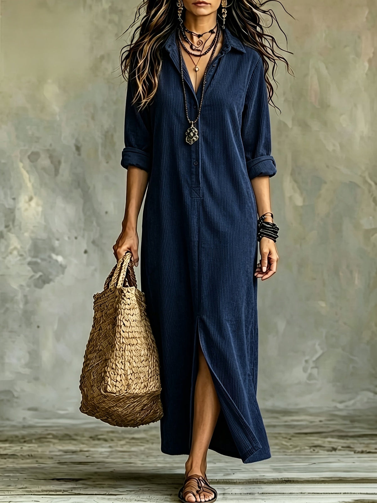 Leonora | Vestido camisero de pana para otoño