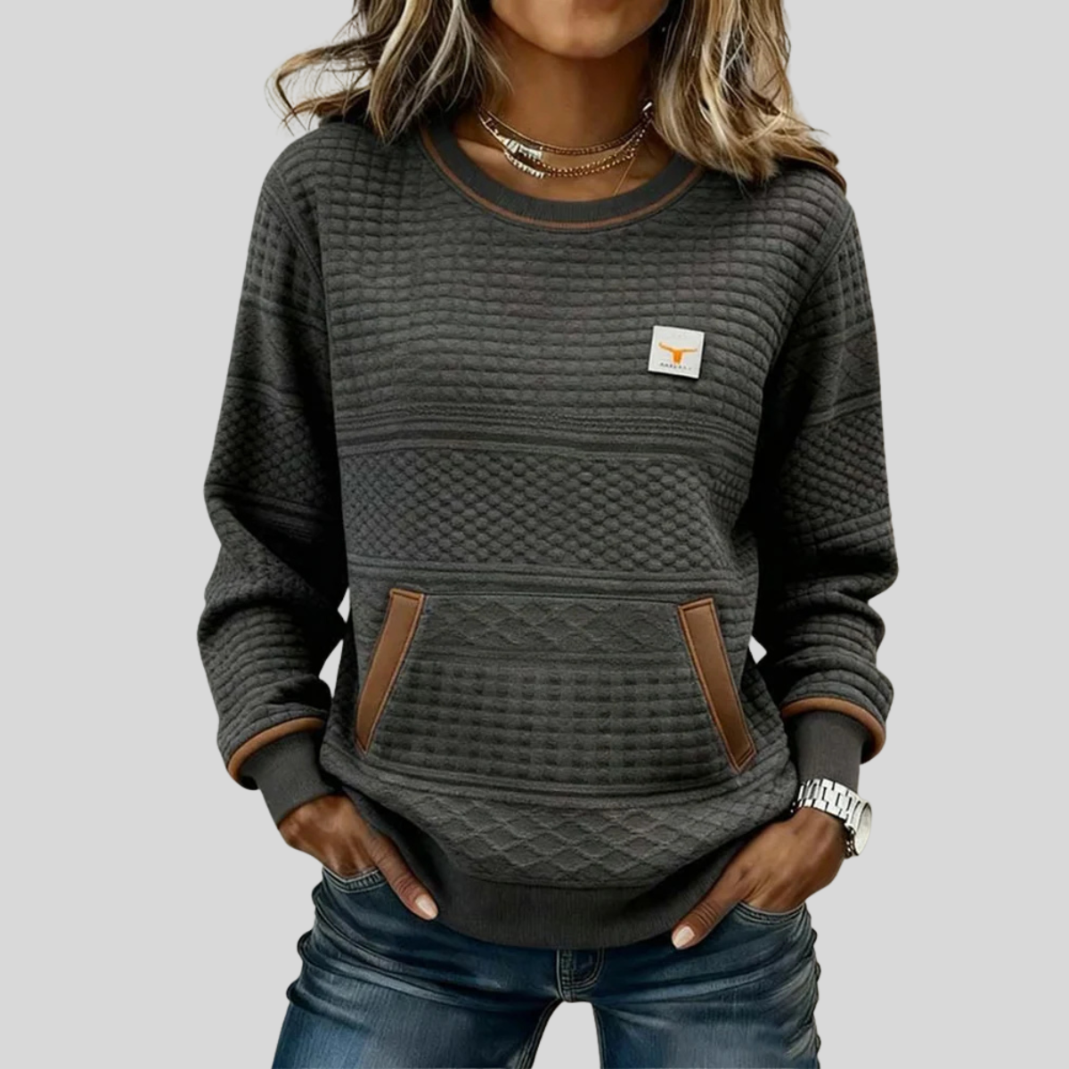 Sudadera acolchada de cuello redondo Chloé