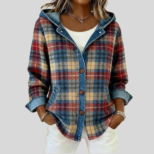 Sobrecamisa de cuadros con capucha Élina