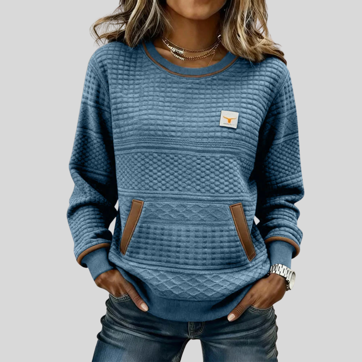 Sudadera acolchada de cuello redondo Chloé