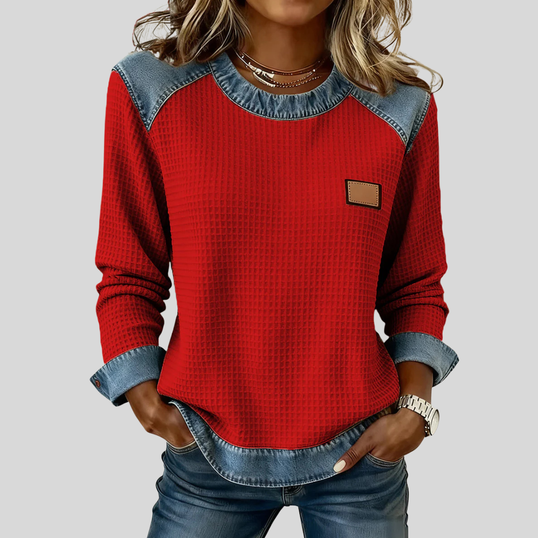 Sudadera gofrada con detalles efecto vaquero Amélie