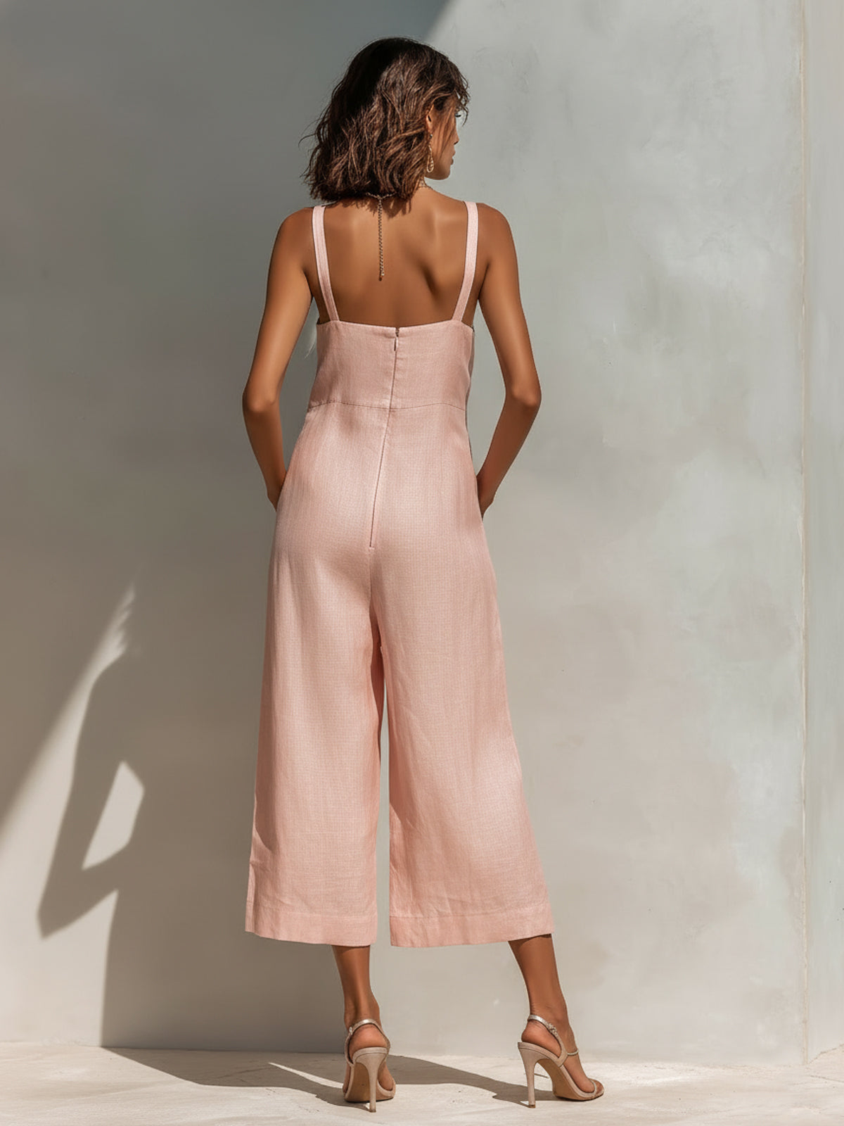 Marina | Mono elegante sin mangas de pierna ancha