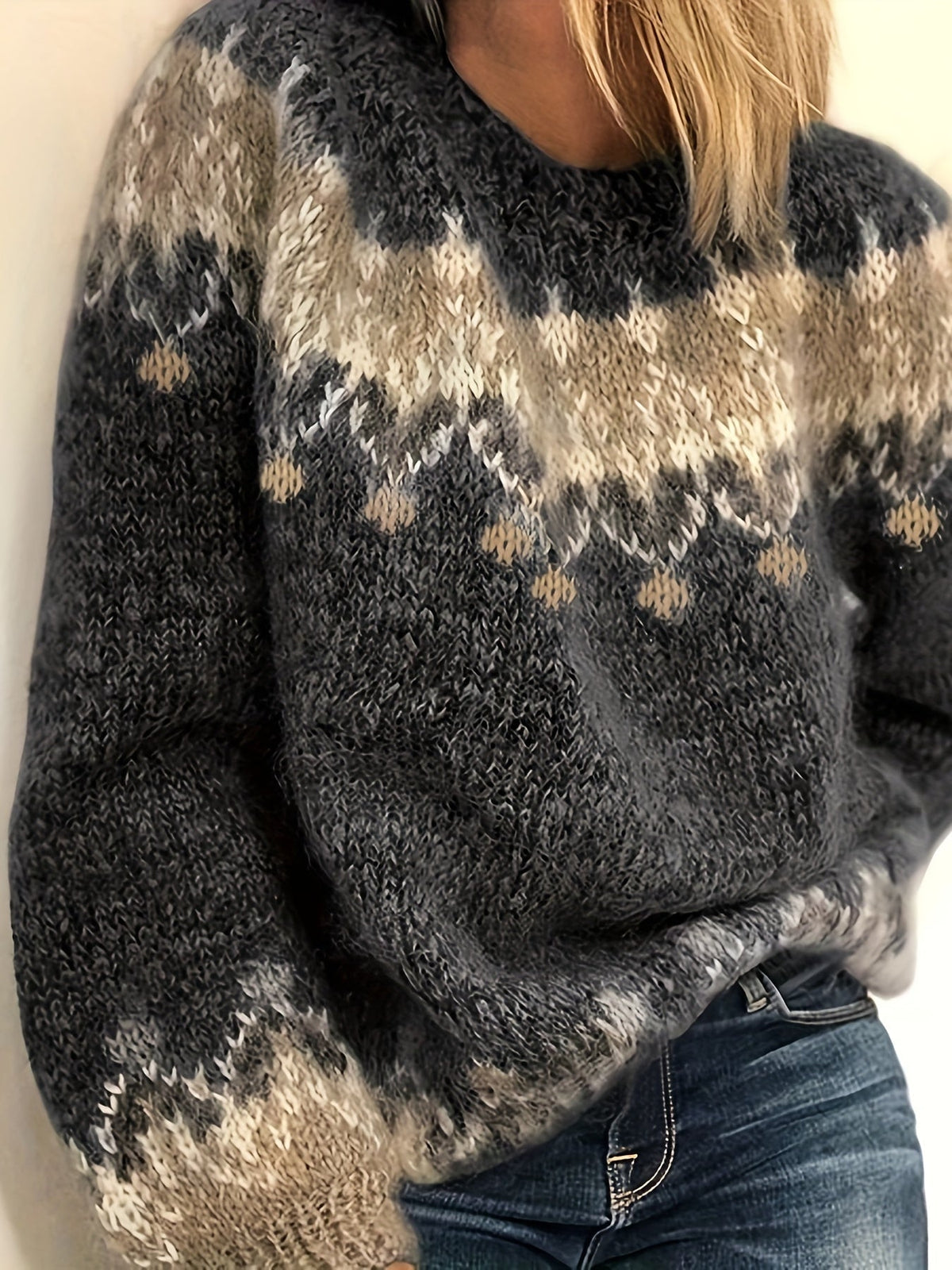 Milena - Jersey de cuello redondo