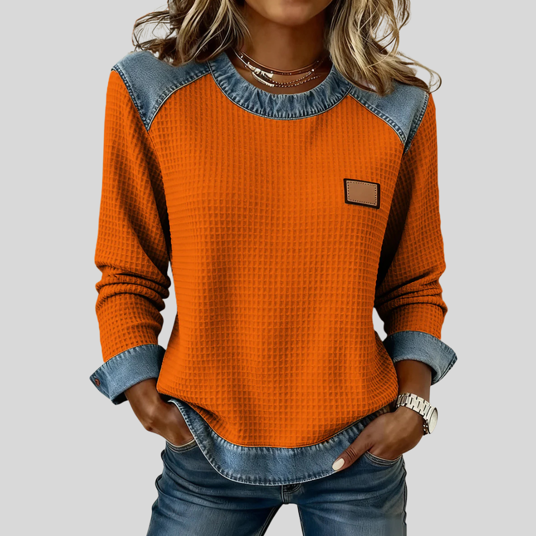 Sudadera gofrada con detalles efecto vaquero Amélie