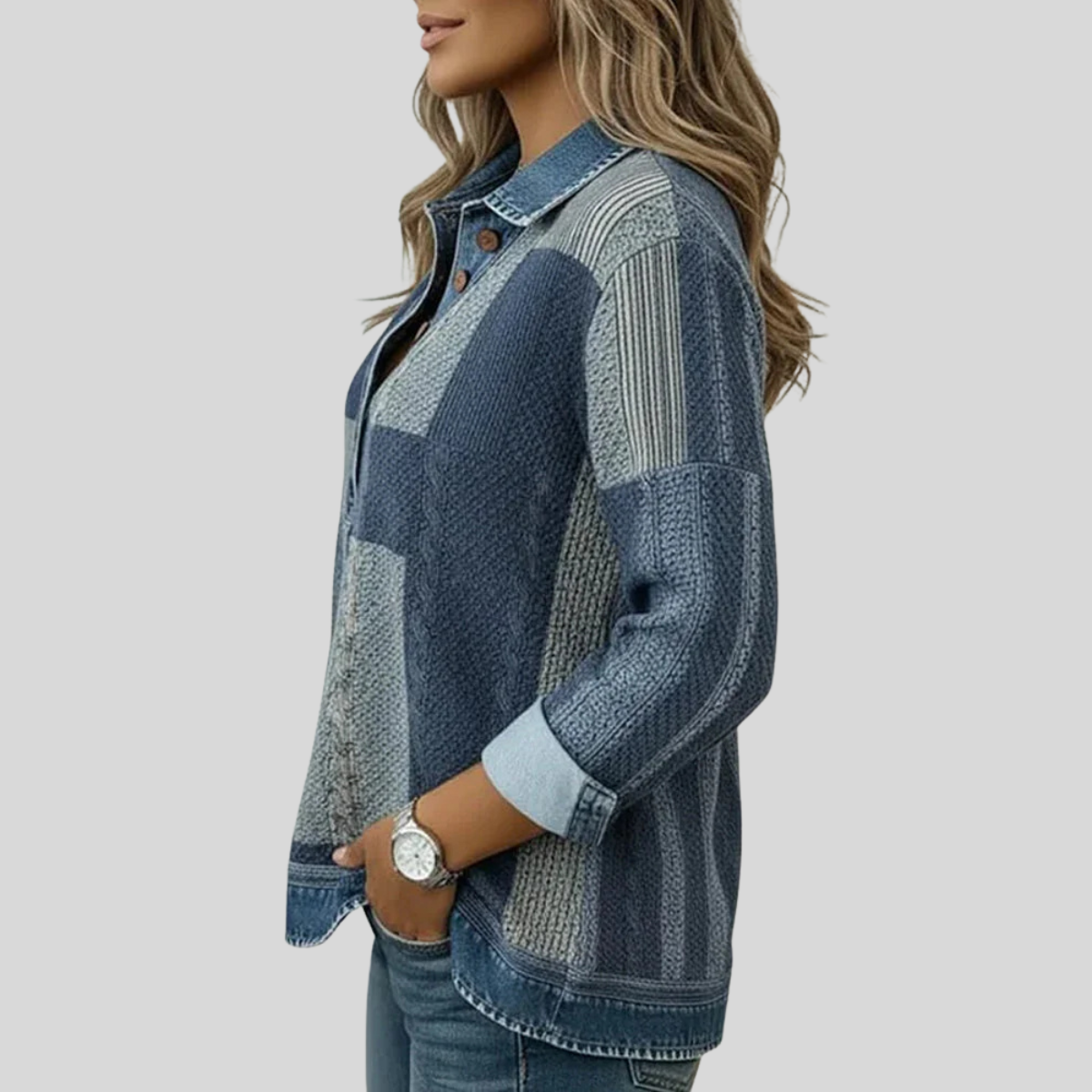 Jersey patchwork efecto vaquero Sylvie