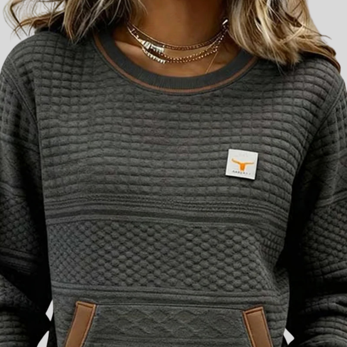 Sudadera acolchada de cuello redondo Chloé