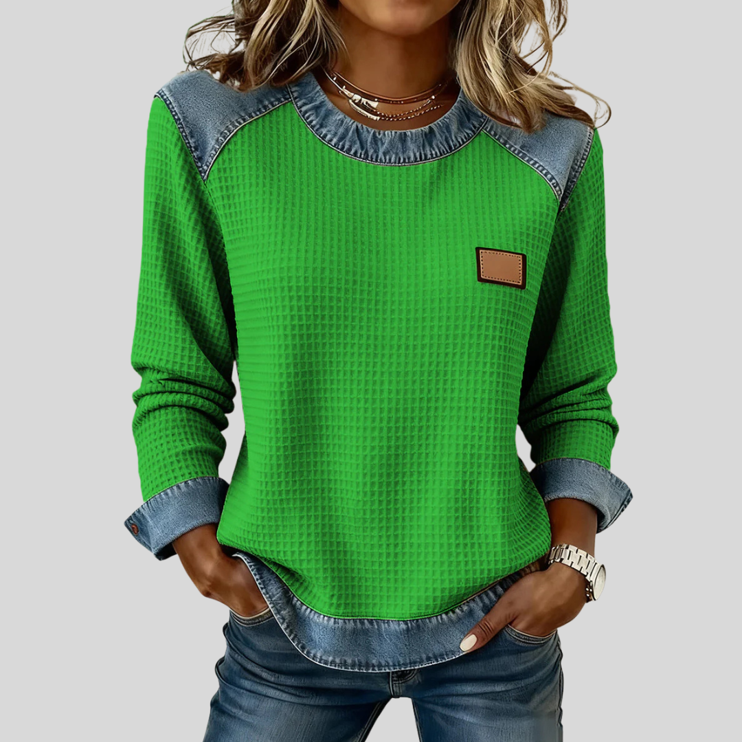 Sudadera gofrada con detalles efecto vaquero Amélie