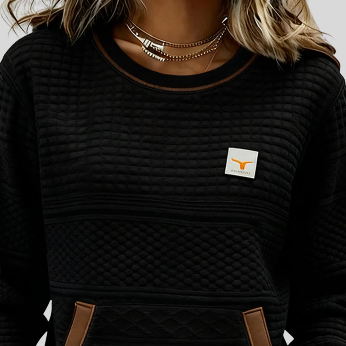 Sudadera acolchada de cuello redondo Chloé