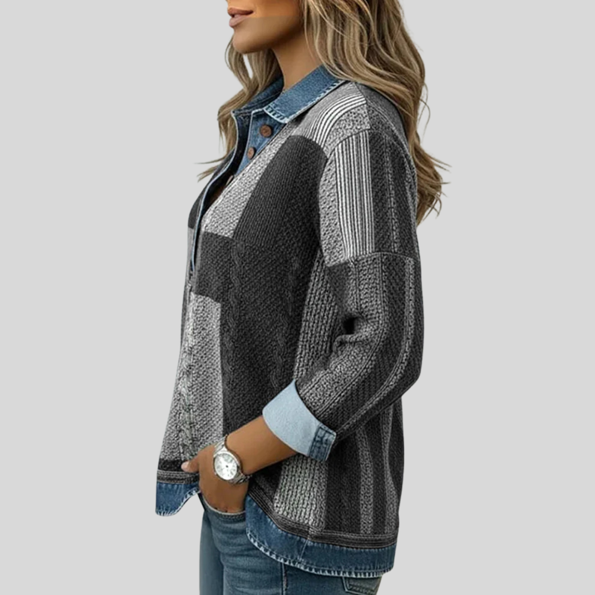 Jersey patchwork efecto vaquero Sylvie
