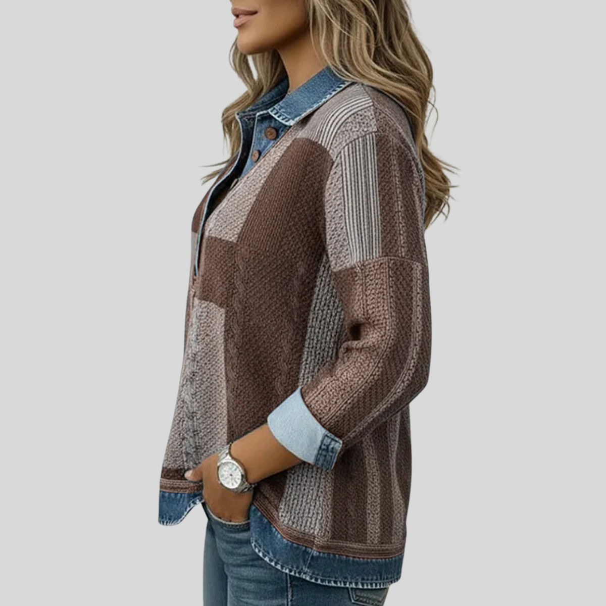 Jersey patchwork efecto vaquero Sylvie