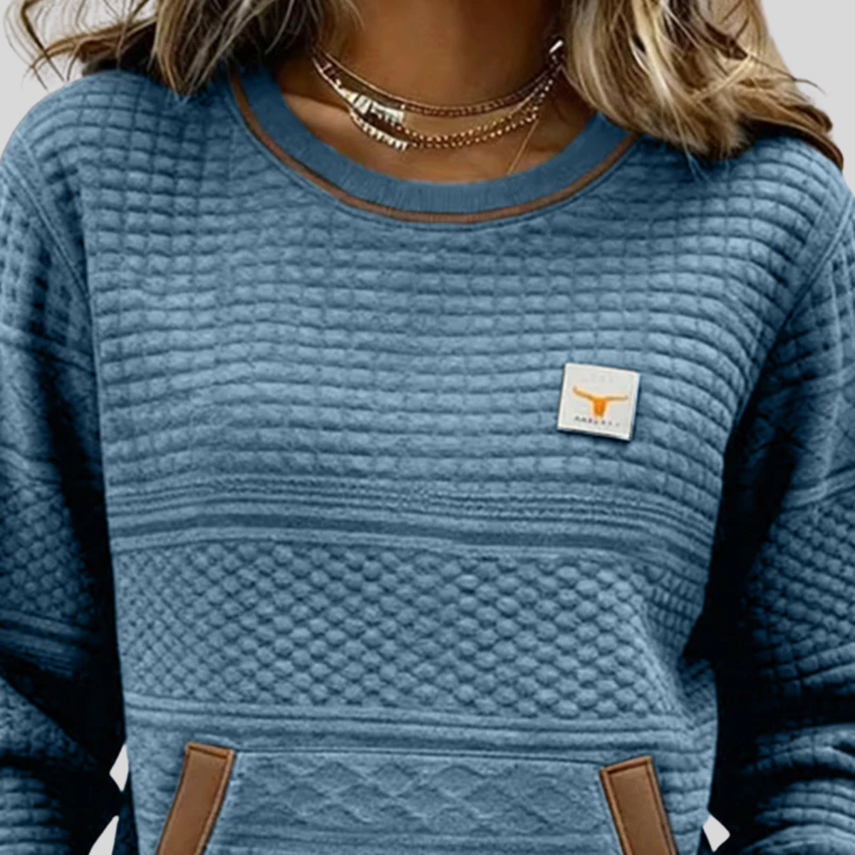 Sudadera acolchada de cuello redondo Chloé