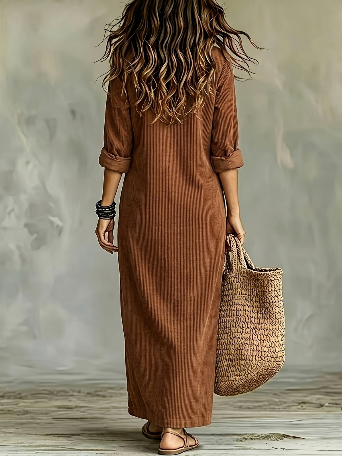 Leonora | Vestido camisero de pana para otoño