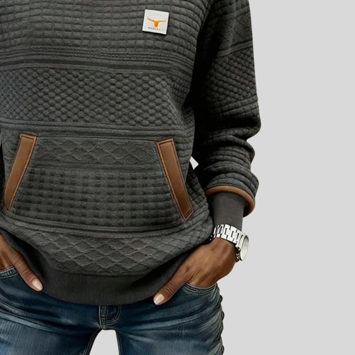Sudadera acolchada de cuello redondo Chloé
