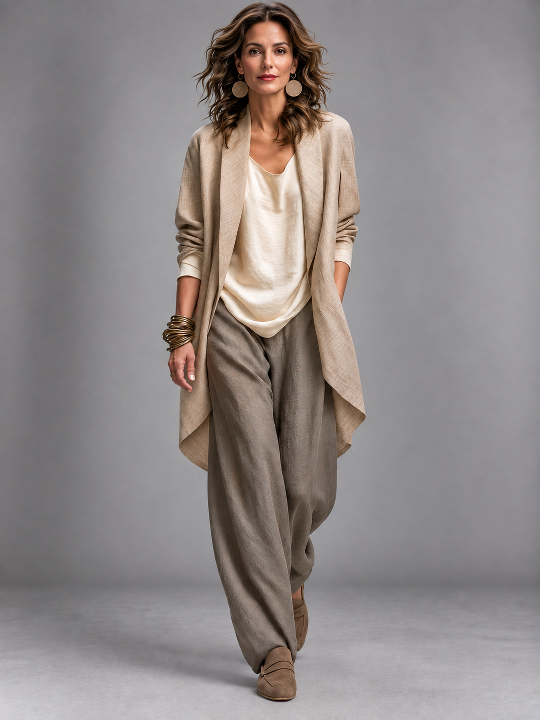 Bobbi | Conjunto de tres piezas con pantalón de pierna ancha