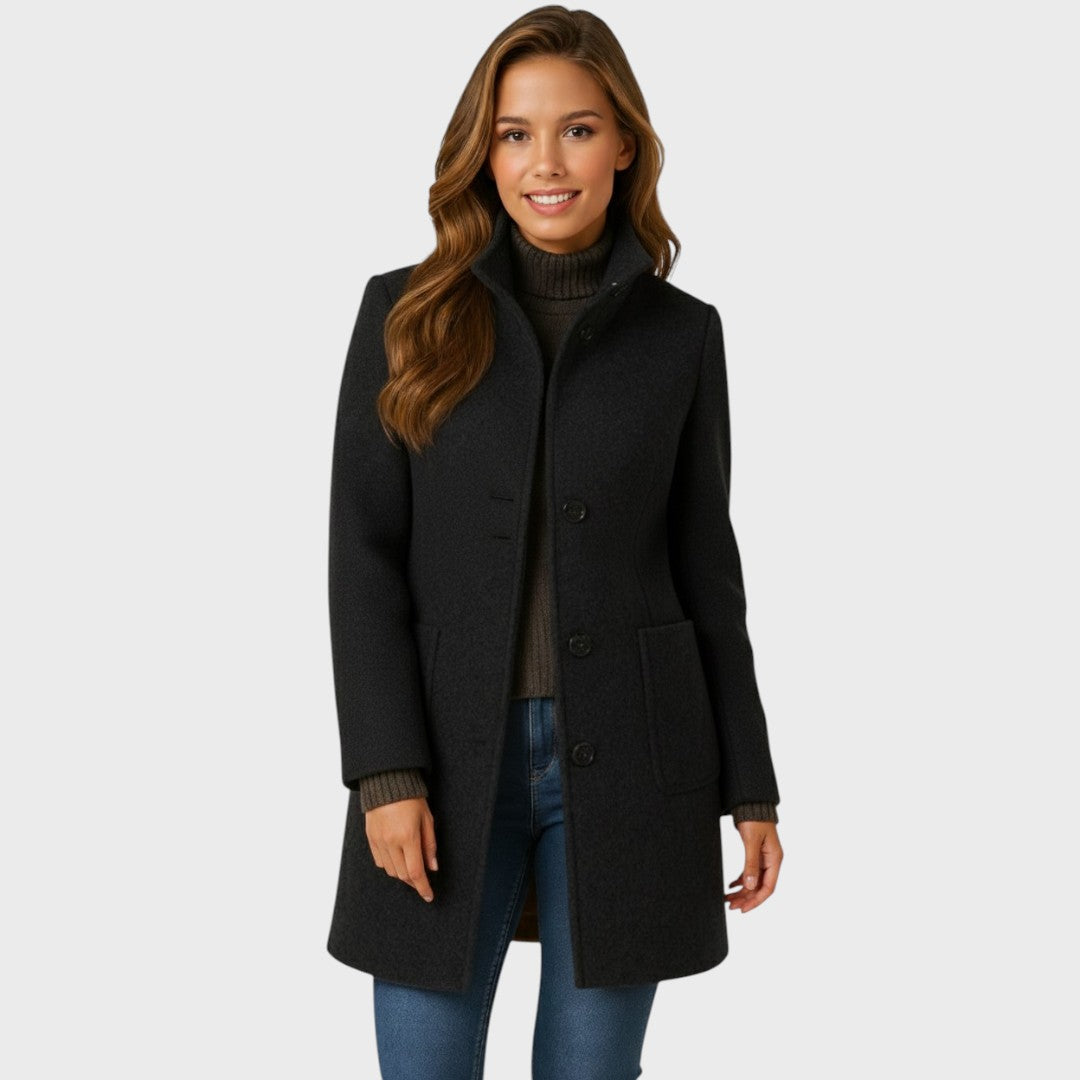María – Abrigo elegante de mujer con cuello alto