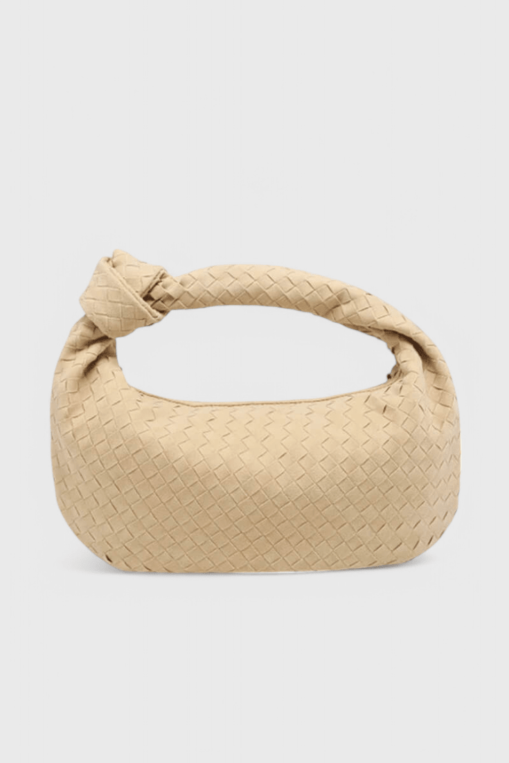 Bolso Tejido Mediano Lila con Detalle de Nudo