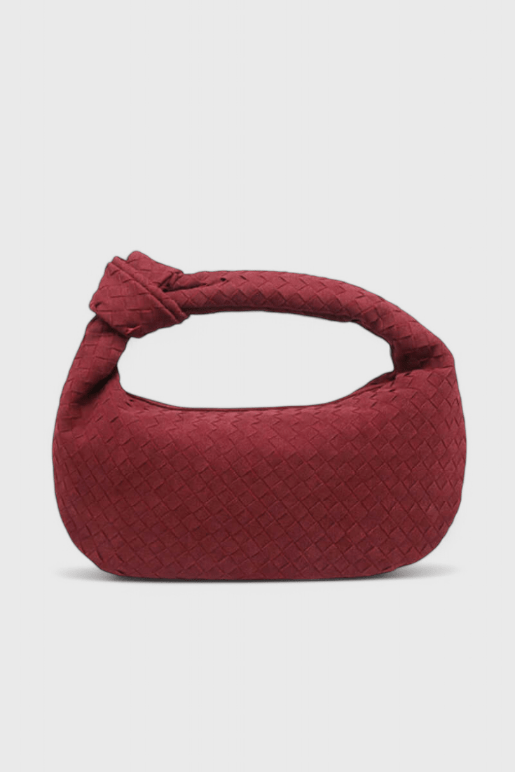 Bolso Tejido Mediano Lila con Detalle de Nudo