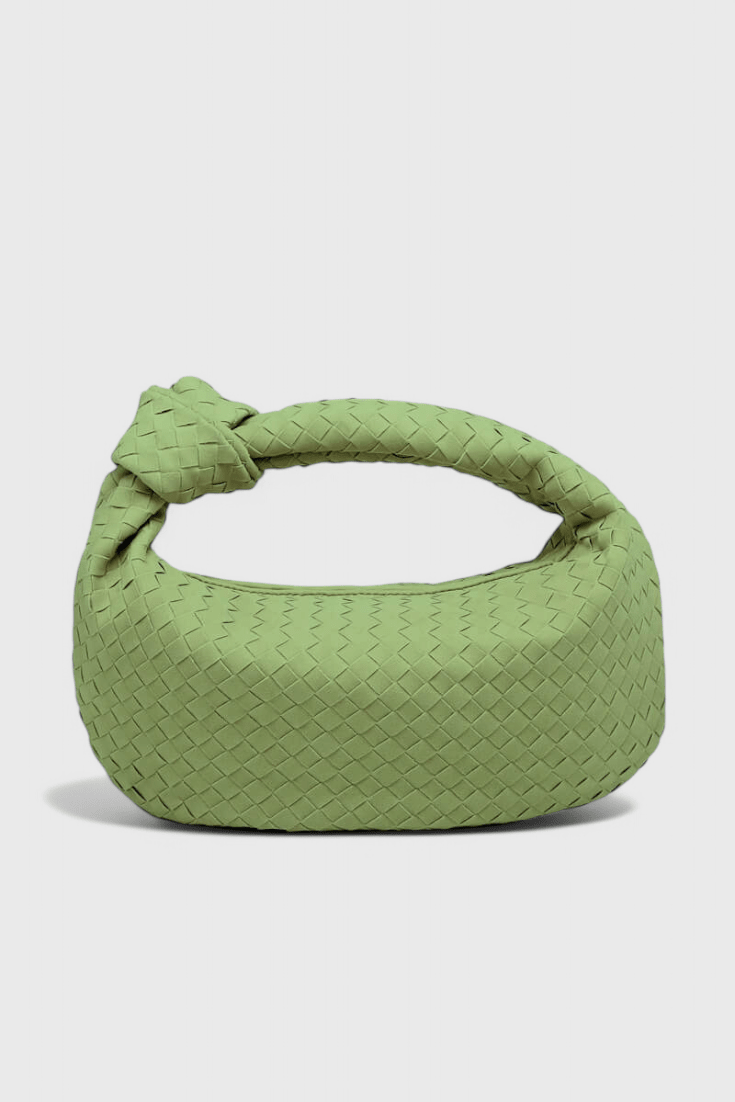 Bolso Tejido Mediano Lila con Detalle de Nudo