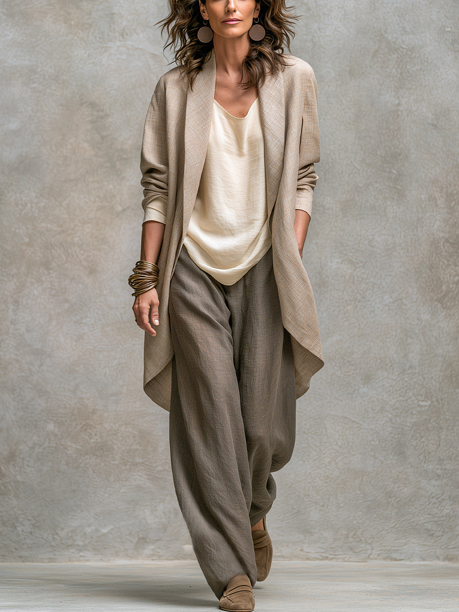 Bobbi | Conjunto de tres piezas con pantalón de pierna ancha