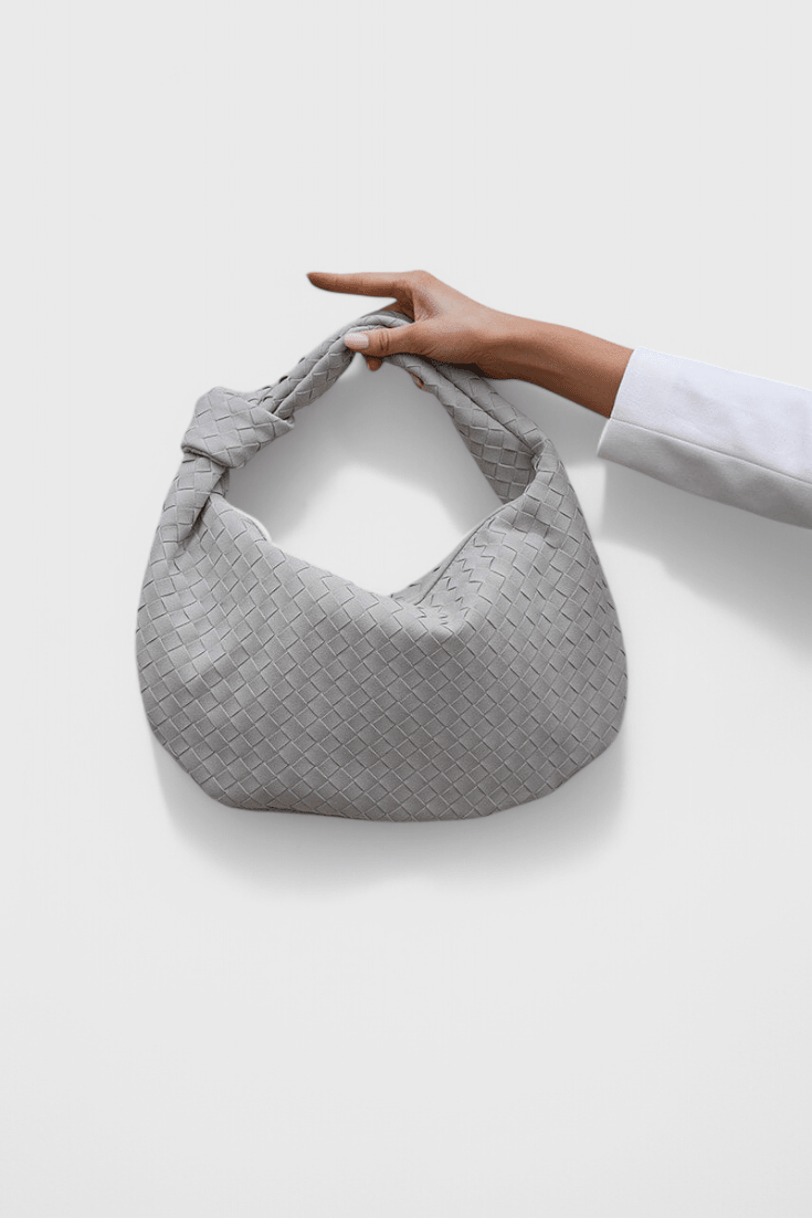 Bolso de Hombro Tejido Mediano Sage