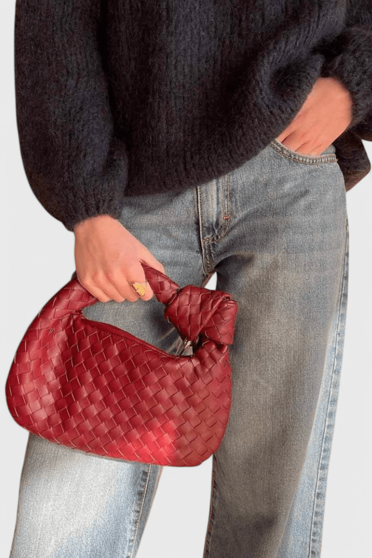 Bolso Satchel Mini Woven Sage