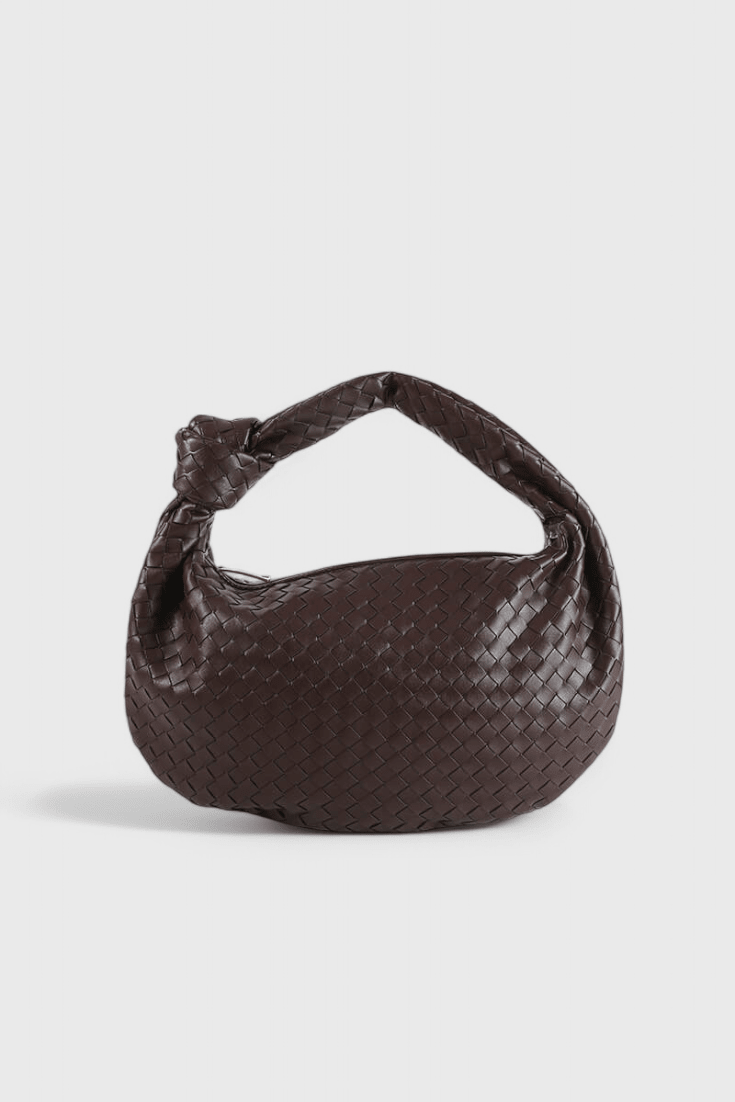 Bolso de Hombro Tejido Mediano Sage