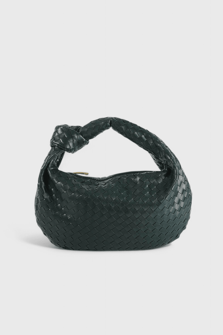 Bolso de Hombro Tejido Mediano Sage